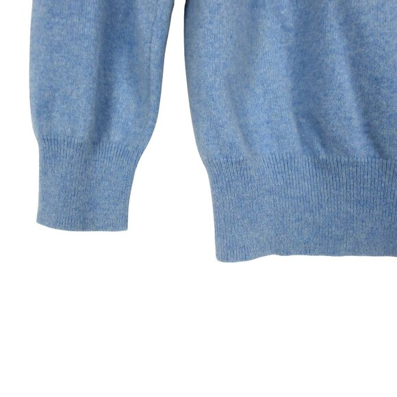 GIASONE 100% 2-PLY CASHMERE Light Blue Sweater Size L Luxury Classic Ivy League - Picture 3 of 6